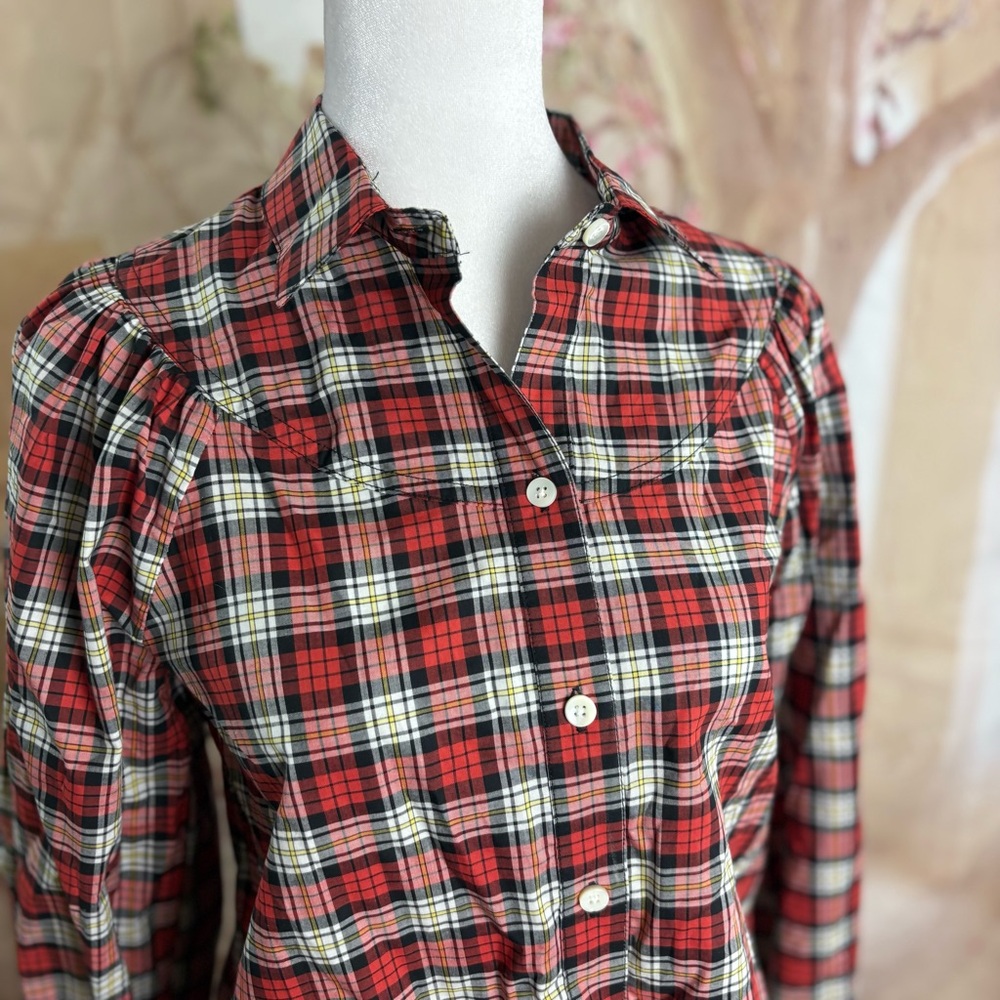 NEW Alex Mill Red and White Long Sleeve Button Down Shirt - Picture 6 of 10